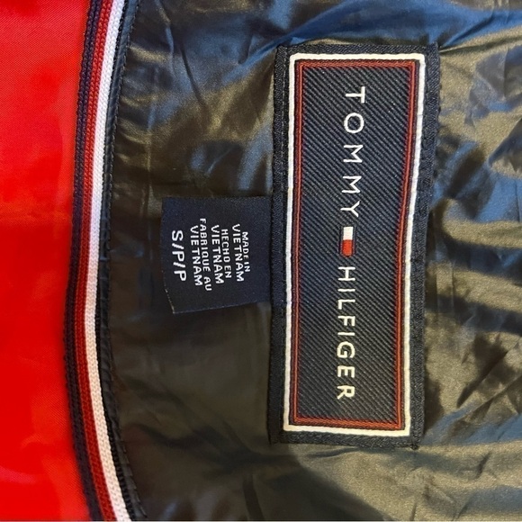 Women’s TOMMY HILFIGER Mixed Media Navy Blue Sherpa Puffer Jacket Coat - Picture 9 of 10